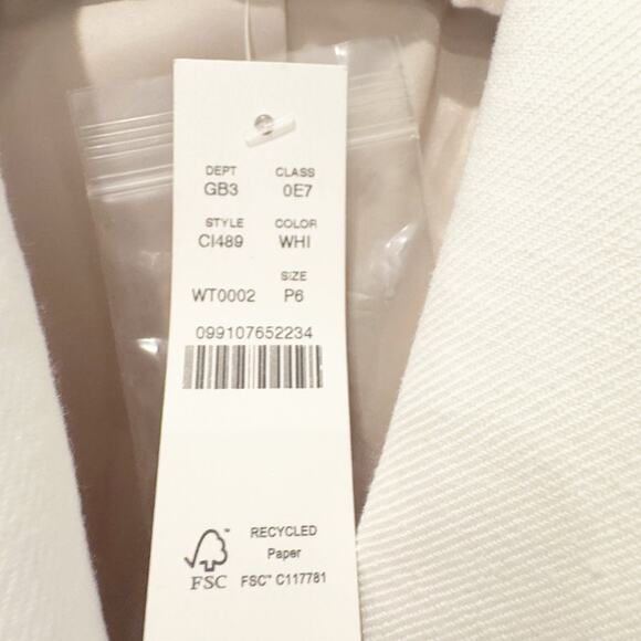 J. Crew Women's Alexandra Blazer in Stretch Linen Blend White Size 6 Petie NWT - Picture 8 of 10